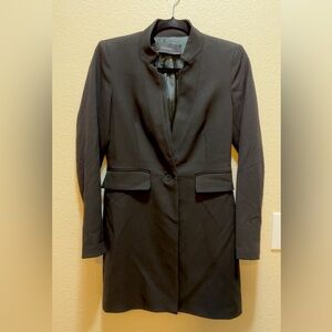 ZARA WOMEN FROCK COAT LONG BLAZER BLACK